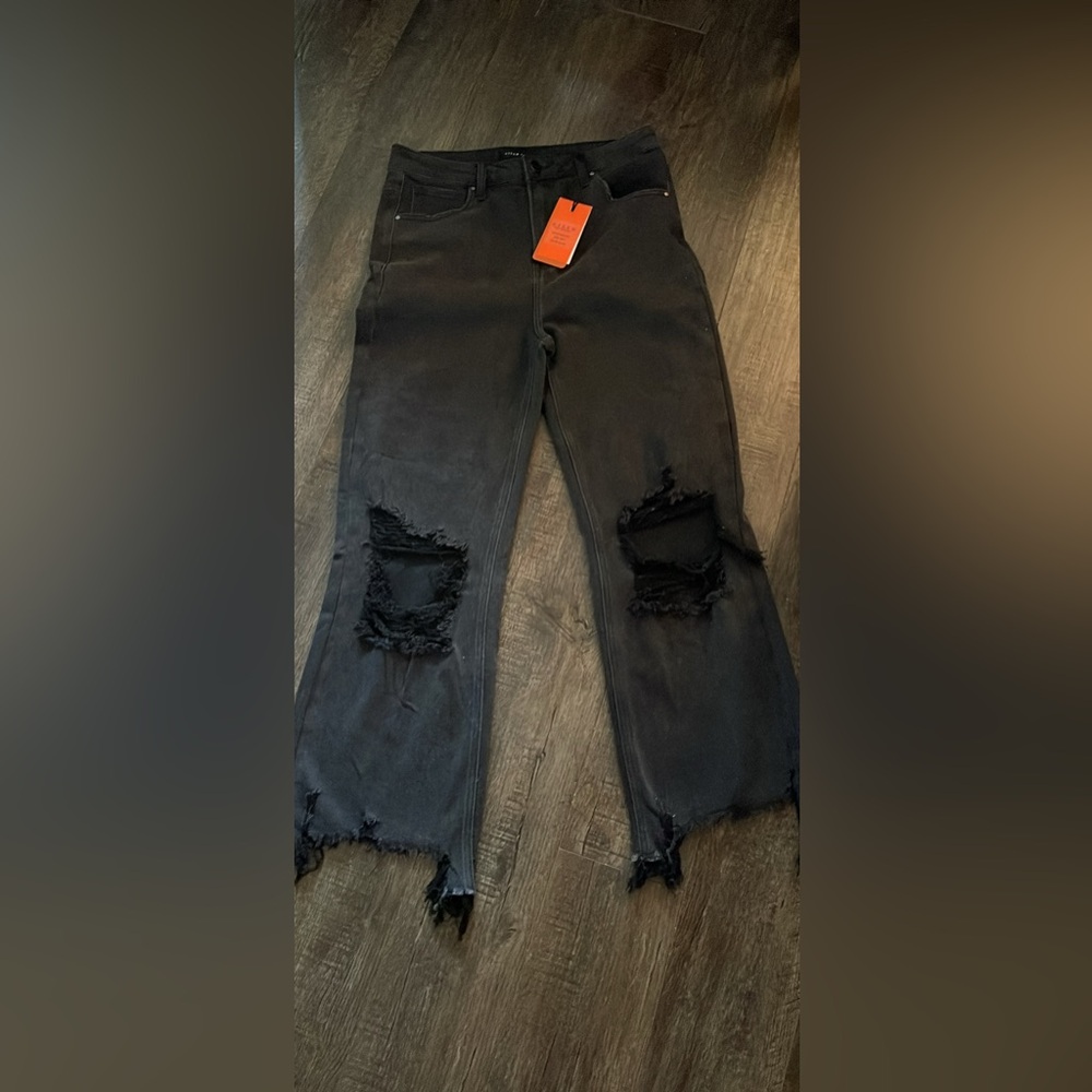 Distressed Black Jeans for Women